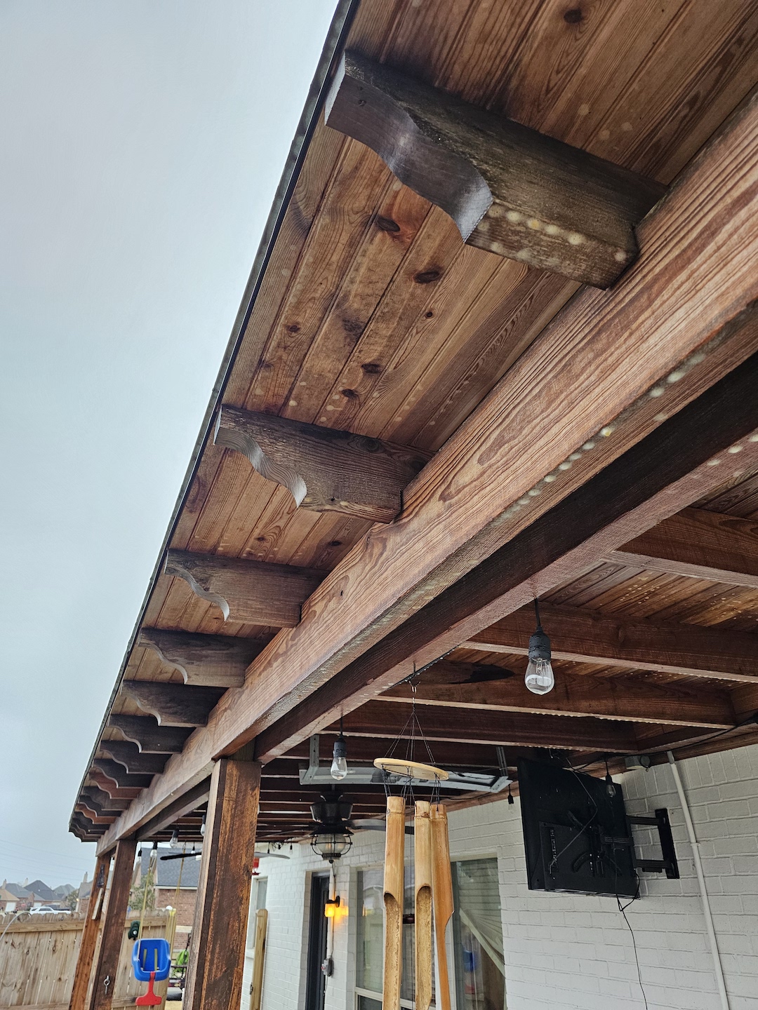 Cleaning Wood Patio Cover in Rayne, LA Image
